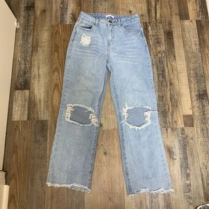 ripped wide leg jeans from dillards